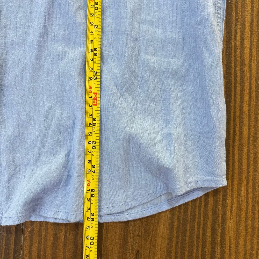 GAP Womens Linen‎ Blend Long Sleeve Button Down Shirt Light Blue L - Picture 9 of 9